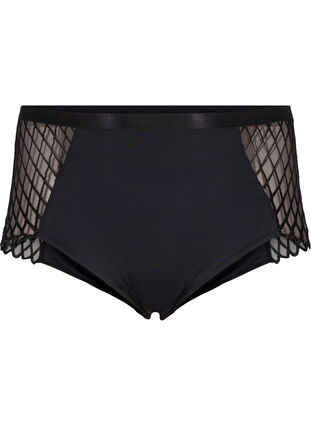 Zizzifashion Panties with mesh detail and regular waist, Black, Packshot image number 0