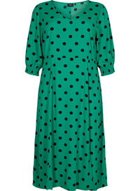 Polka dot viscose midi dress