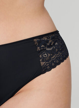 3 pack G-string with a lace trim - Black - Sz. 42-60 - Zizzifashion