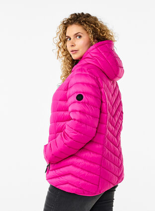 Zizzifashion Lightweight jacket with hood, Fuchsia Red, Model image number 1