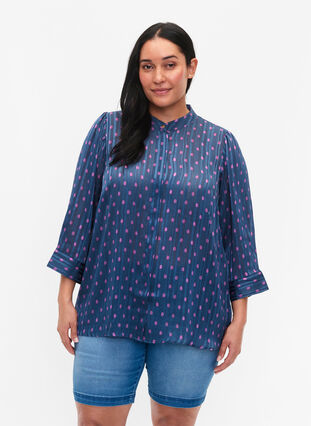 Zizzifashion Polka dot shirt (GRS), Vintage Indigo Dot, Model image number 0