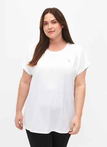 Zizzifashion Short sleeved workout t-shirt, Bright White, Model image number 0