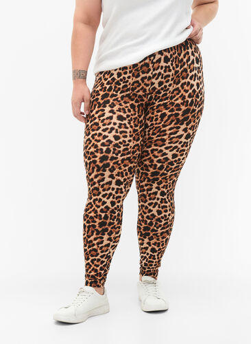 Zizzifashion Viscose leggings with leopard print, Leo, Model image number 0