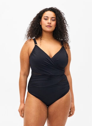 Zizzifashion Swimsuit with wrap, Black, Model image number 0