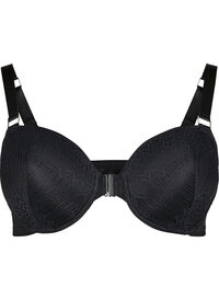 Moulded bra with lace and front closure