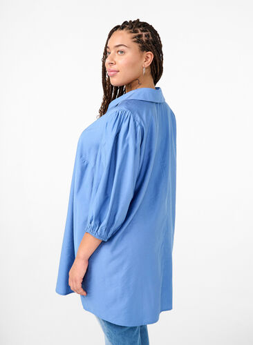 Zizzifashion Viscose tunic with V-neck and collar, Riverside, Model image number 1