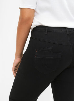 Zizzifashion Regular fit Gemma jeans with a high waist, Black, Model image number 4