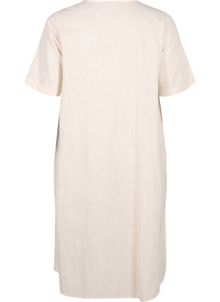 Zizzifashion Cotton blend kaftan dress with linen, Sandshell, Packshot image number 1