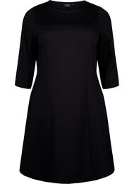 A-shaped dress with 3/4 sleeves, Black, Packshot