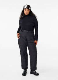 Ski trousers with pockets and adjustable waist, Black, Model