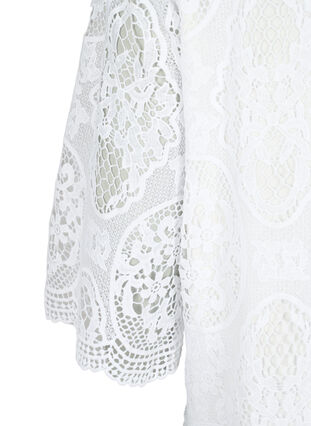 Zizzifashion Short-sleeved lace party dress, Bright White, Packshot image number 3