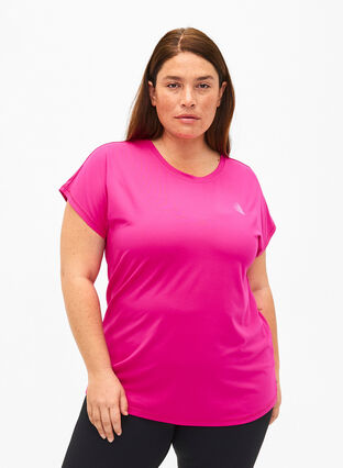 Zizzifashion Short-sleeved training t-shirt, Neon Pink Glo, Model image number 0