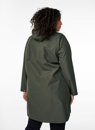 Zizzifashion Rain jacket with pockets and hood, Peat, Model image number 1