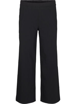 Zizzifashion Wide-leg trousers with elasticated waistband, Black, Packshot image number 0