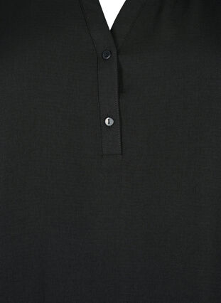 Smocked blouse with a v-neckline, Black, Packshot image number 2