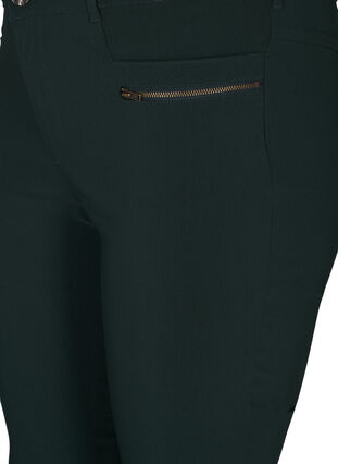 Zizzifashion Tight-fitting trousers with zip details, Scarab, Packshot image number 2