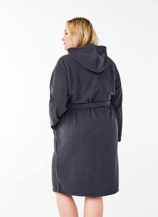 Zizzifashion Morning robe with zipper and hood, Asphalt, Model image number 1