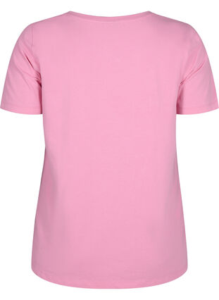 Zizzifashion Solid-coloured basic cotton T-shirt, Rosebloom, Packshot image number 1