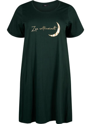 Zizzifashion Short-sleeved nightgown in organic cotton, Scarab Enthusiast, Packshot image number 0