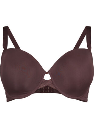 Zizzifashion Moulded bra with cross detail, Chicory Coffee, Packshot image number 0