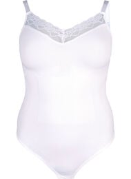 Shapewear bodystocking with laces, Bright White, Packshot