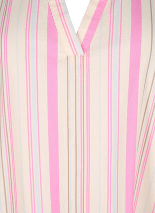 Zizzifashion Striped cotton tunic, Eggnog Multi Stripe, Packshot image number 2