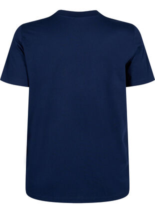 Zizzifashion Basic cotton T-shirt with round neck, Navy Blazer, Packshot image number 1