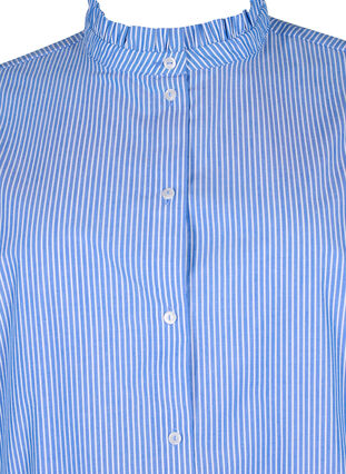 Zizzifashion Striped shirt blouse with ruffles, Princess Blue W. St., Packshot image number 2