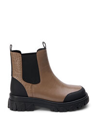 Wide fit - Croco Chelsea boot in leather