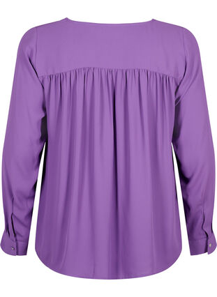Zizzifashion Long sleeve blouse with wrinkles on the back, Pansy, Packshot image number 1