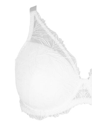 Zizzifashion Padded lace bra with underwire, Bright White, Packshot image number 2