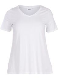 Basic plain cotton t-shirt, Bright White, Packshot