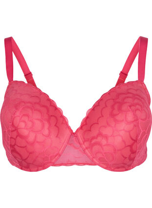 Lace bra with soft padding - Purple - Sz. 85E-115H - Zizzifashion
