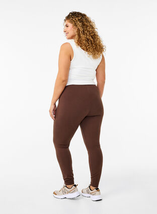 Zizzifashion Cotton leggings with lining, Chocolate Martini, Model image number 1