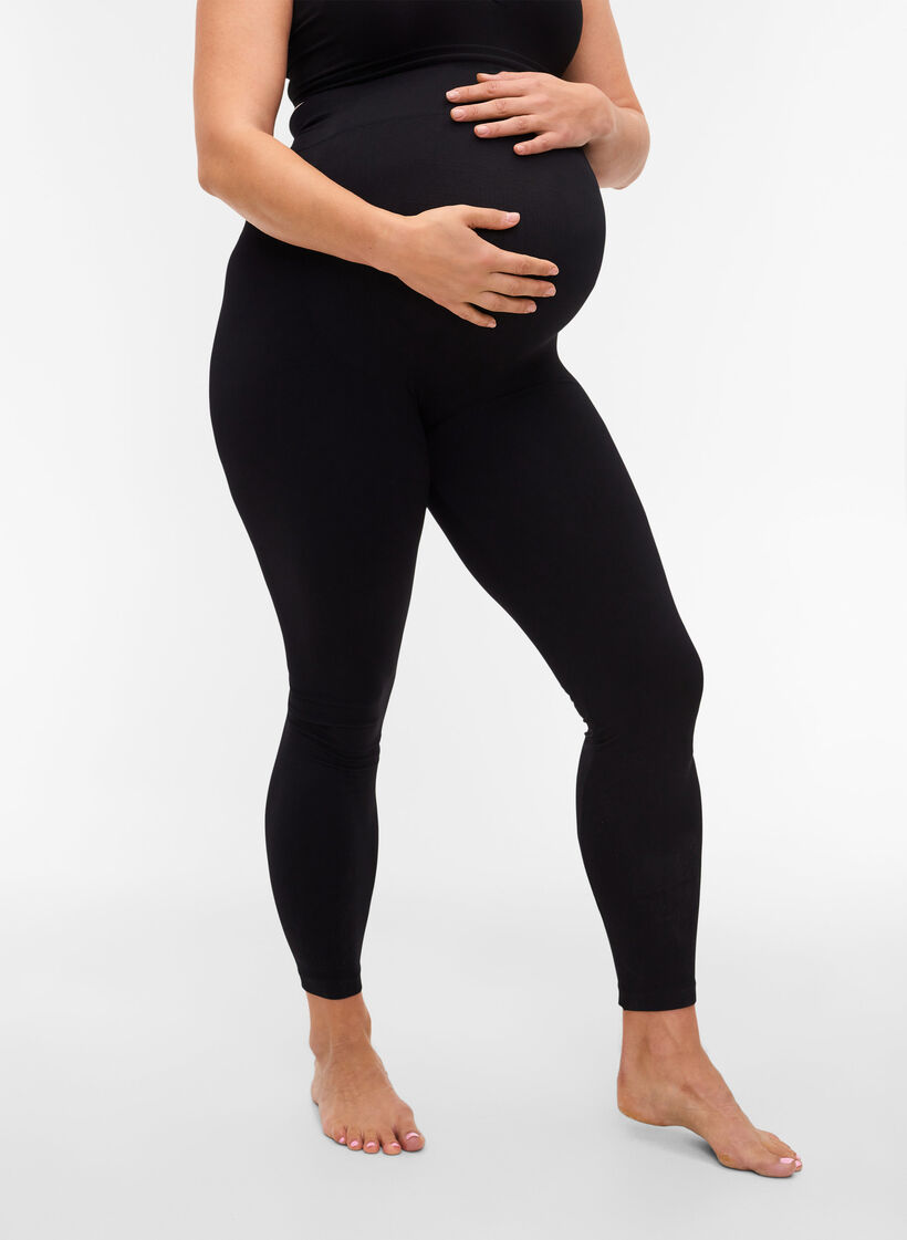 Seamless maternity leggings - Black - Sz. 42-60 - Zizzifashion
