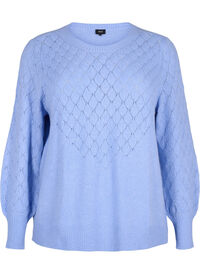Knitted blouse with lace pattern