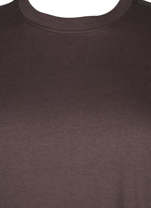 Zizzifashion Basic cotton T-shirt with round neck, Chocolate Martini, Packshot image number 2