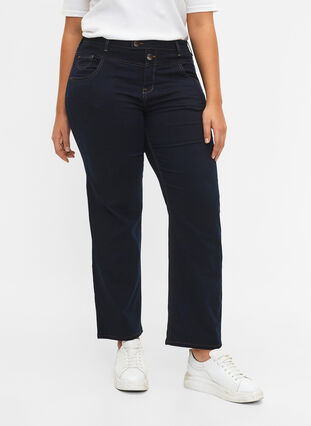 Zizzifashion Regular fit Gemma jeans with a high waist, Blue denim, Model image number 3