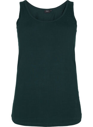 Zizzifashion Solid color basic top in cotton, Scarab, Packshot image number 0