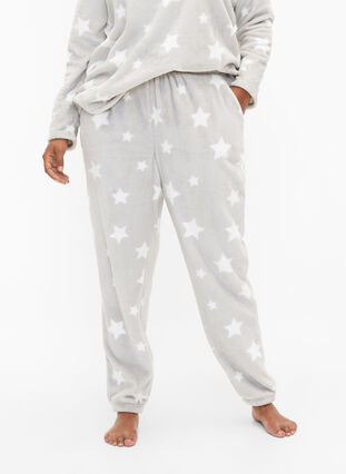 Zizzifashion Soft pants with star print, Grey Star, Model image number 2