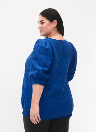 Zizzifashion Smock blouse with lyocell (TENCEL™), Strong Blue, Model image number 1