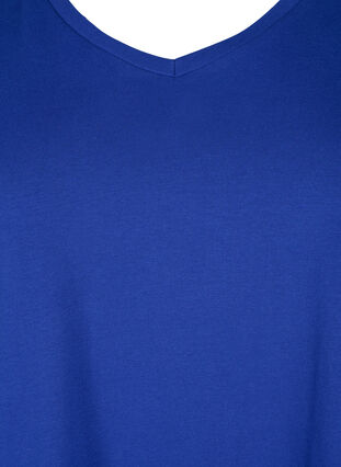 Zizzifashion Solid-coloured basic cotton T-shirt, Sodalite Blue, Packshot image number 2