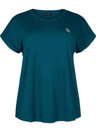 Zizzifashion Short-sleeved workout t-shirt, Deep Teal, Packshot image number 0