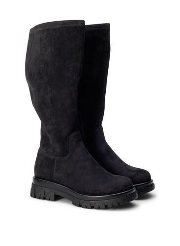 Zizzifashion Wide-fit - Boot in faux suede, Black, Packshot image number 1