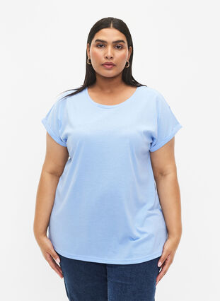 Zizzifashion Short sleeved cotton blend t-shirt, Serenity, Model image number 0