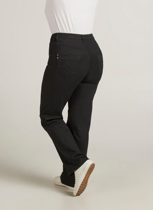 Zizzifashion Regular fit Gemma jeans with a high waist, Black, Model image number 1