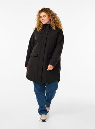 Zizzifashion Water-repellent softshell jacket with quilted lining, Black, Model image number 2