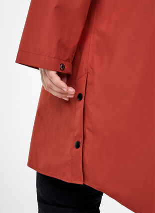 Zizzifashion Rain jacket with pockets and hood, Chili Oil, Model image number 2