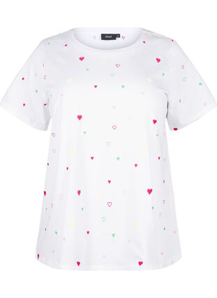 Zizzifashion Organic cotton T-shirt with lemons, White Heart Emb., Packshot image number 0