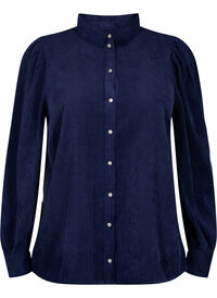 Velvet shirt with rhinestone buttons